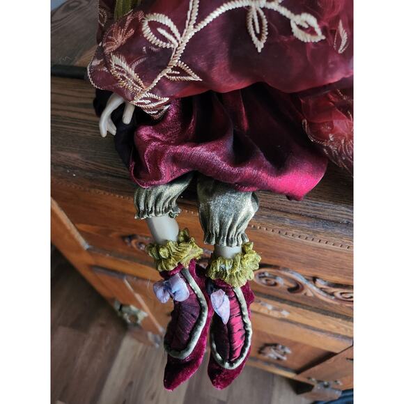 Vtg 90's Shelf Sitter Fairy Porcelain Doll W/Wings 12"T - Picture 3 of 8